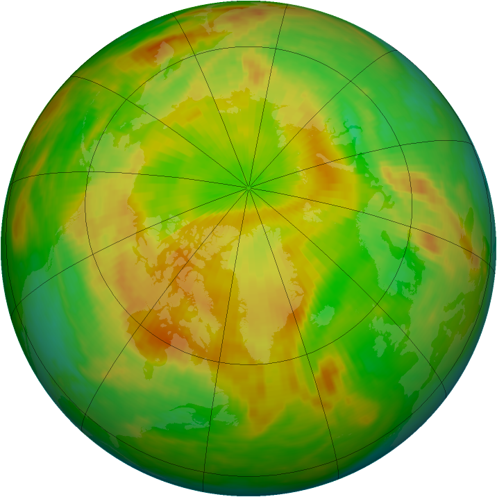 Arctic ozone map for 17 May 1992